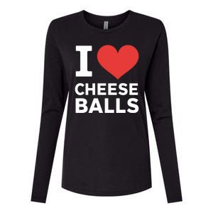 I Love Cheese Balls Funny Foodie Funny Cheese Ball Lover Womens Cotton Relaxed Long Sleeve T-Shirt