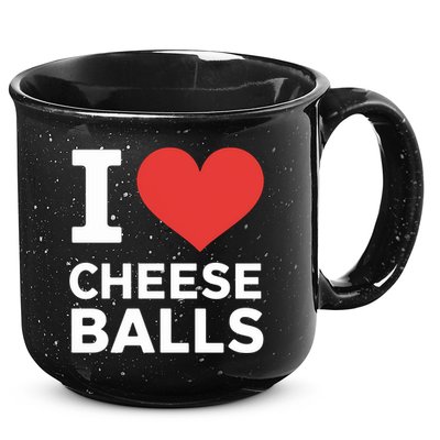 I Love Cheese Balls Funny Foodie Funny Cheese Ball Lover 15oz Campfire Ceramic Mug