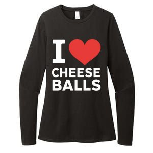 I Love Cheese Balls Funny Foodie Funny Cheese Ball Lover Womens CVC Long Sleeve Shirt