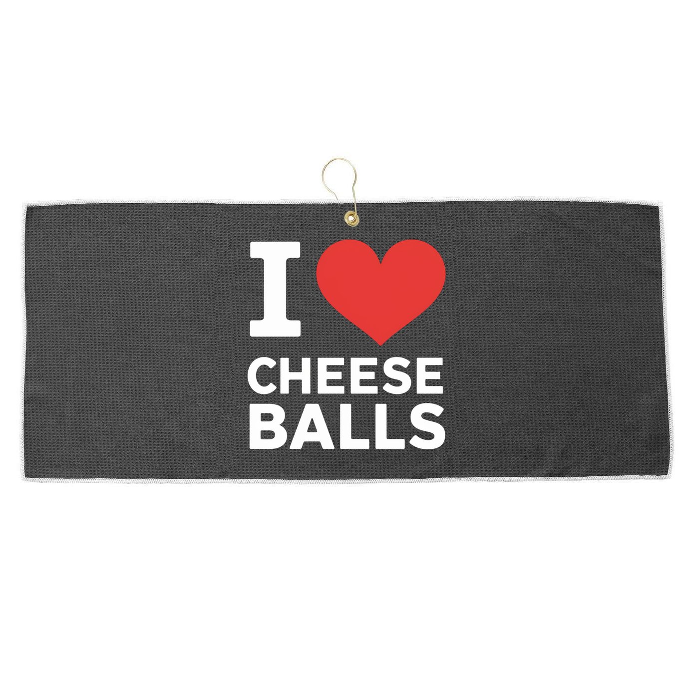 I Love Cheese Balls Funny Foodie Funny Cheese Ball Lover Large Microfiber Waffle Golf Towel