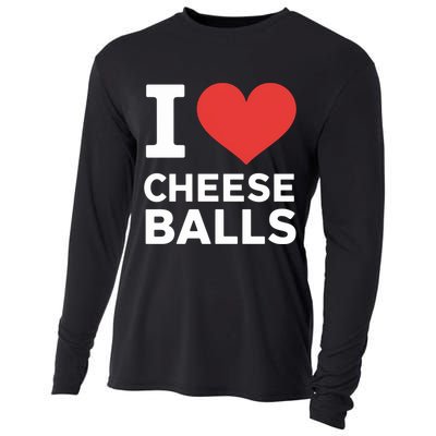 I Love Cheese Balls Funny Foodie Funny Cheese Ball Lover Cooling Performance Long Sleeve Crew