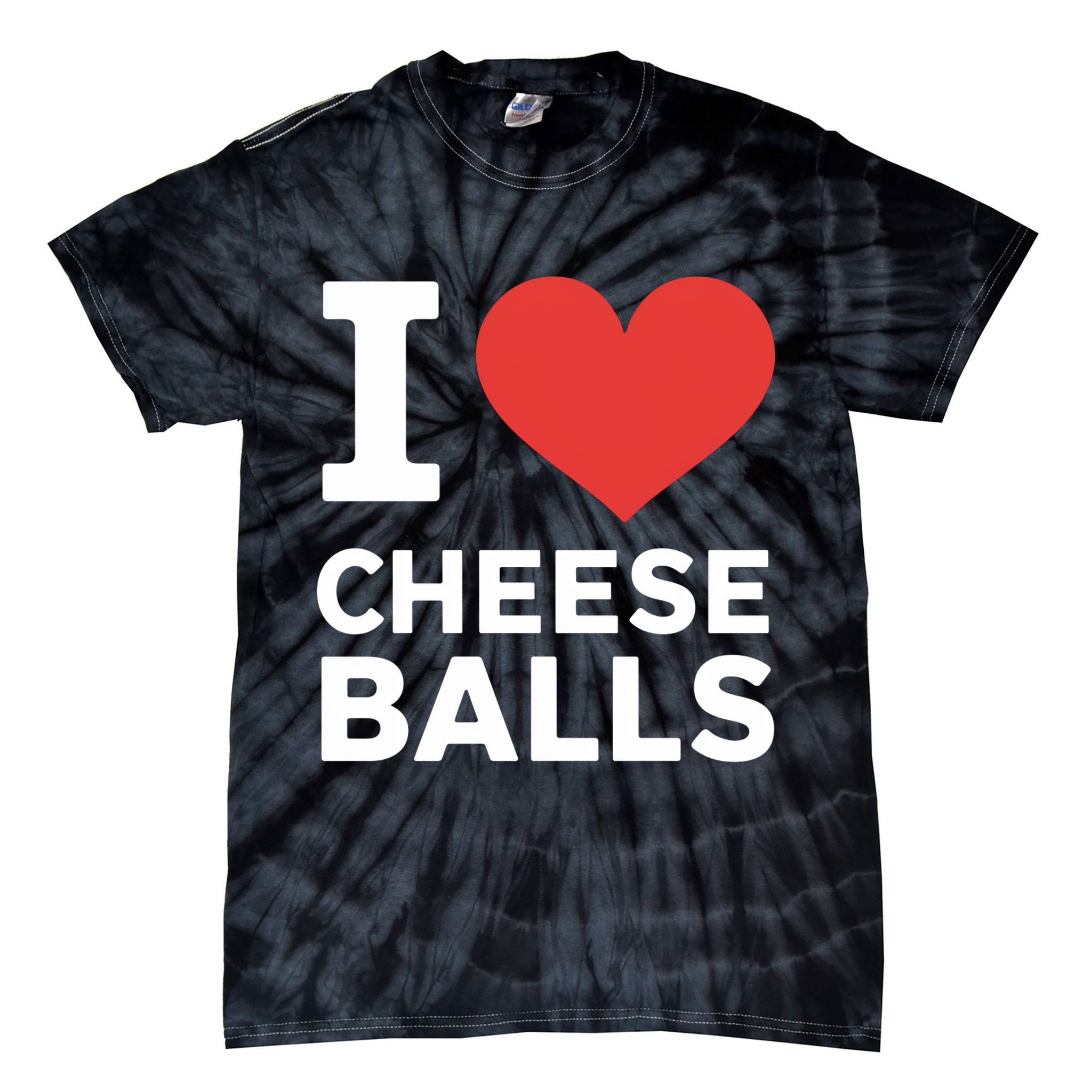 I Love Cheese Balls Funny Foodie Funny Cheese Ball Lover Tie-Dye T-Shirt