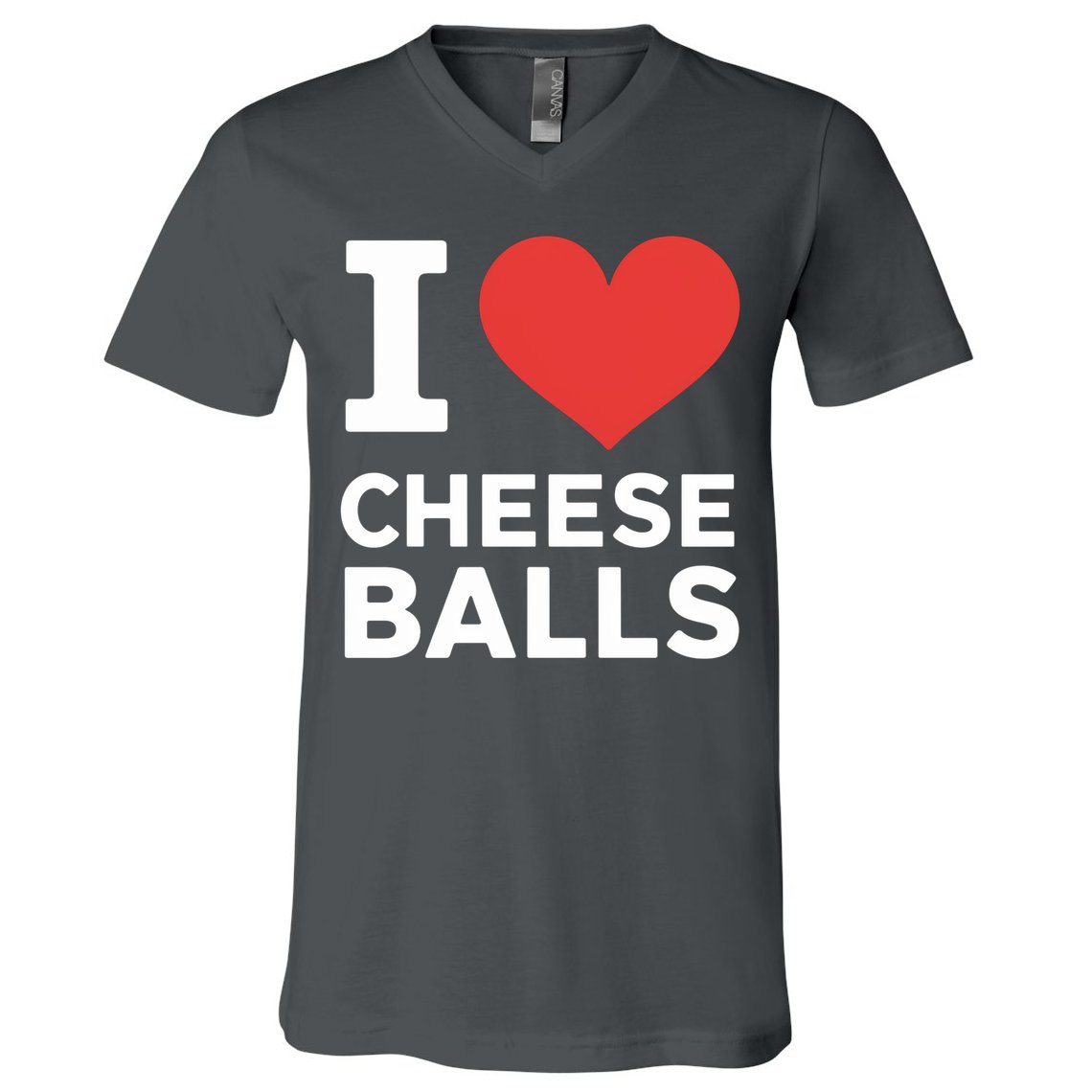 I Love Cheese Balls Funny Foodie Funny Cheese Ball Lover V-Neck T-Shirt