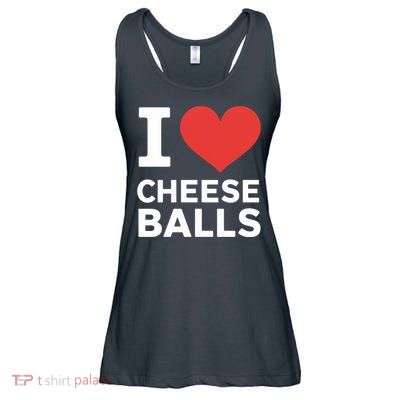 I Love Cheese Balls Funny Foodie Funny Cheese Ball Lover Ladies Essential Flowy Tank