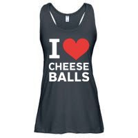 I Love Cheese Balls Funny Foodie Funny Cheese Ball Lover Ladies Essential Flowy Tank