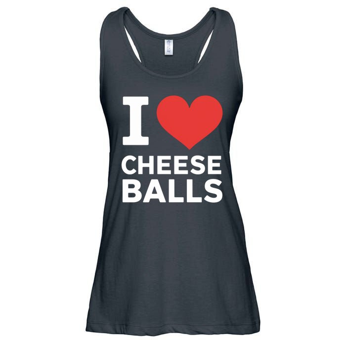 I Love Cheese Balls Funny Foodie Funny Cheese Ball Lover Ladies Essential Flowy Tank