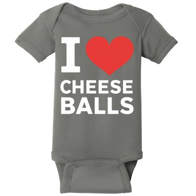 I Love Cheese Balls Funny Foodie Funny Cheese Ball Lover Baby Bodysuit