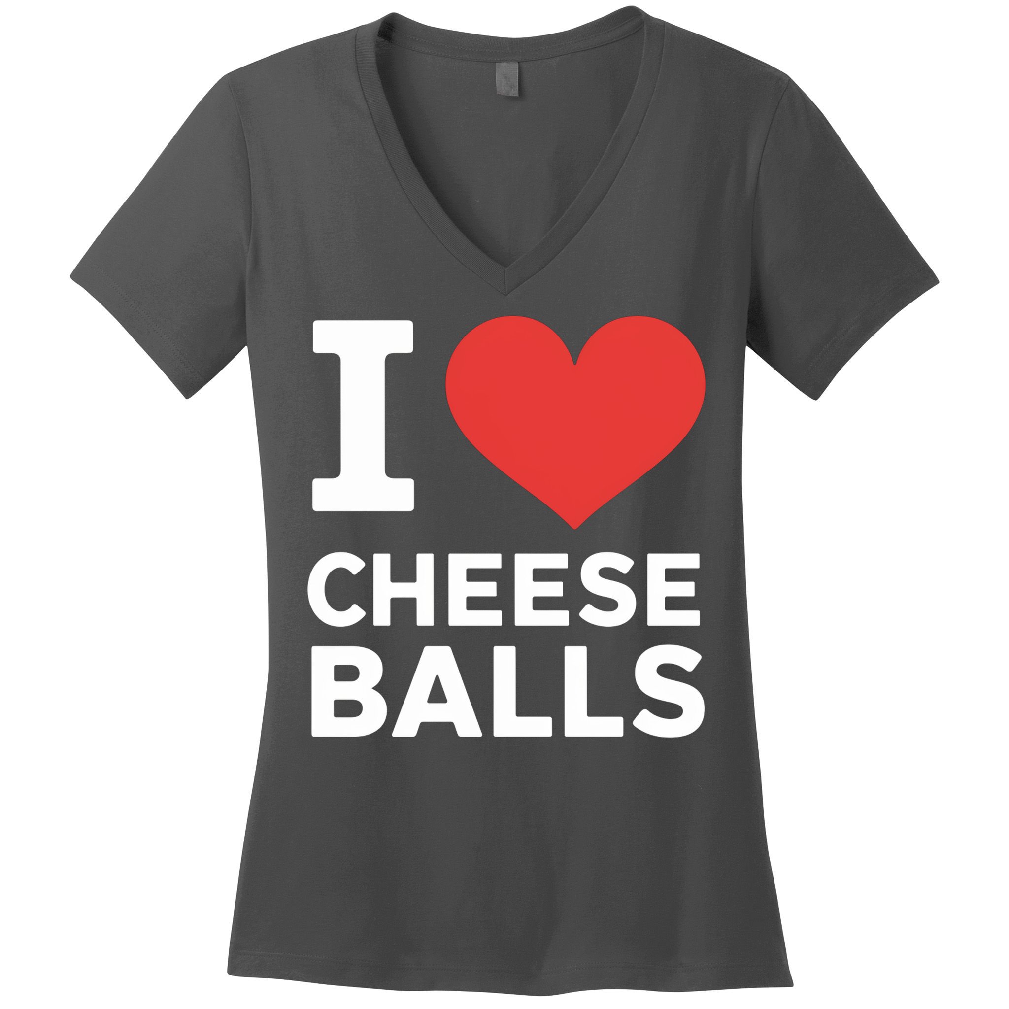 I Love Cheese Balls Funny Foodie Funny Cheese Ball Lover Women's V-Neck T-Shirt