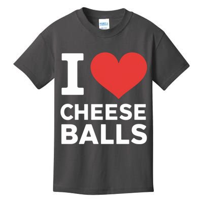 I Love Cheese Balls Funny Foodie Funny Cheese Ball Lover Kids T-Shirt