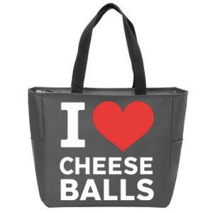 I Love Cheese Balls Funny Foodie Funny Cheese Ball Lover Zip Tote Bag