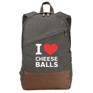 I Love Cheese Balls Funny Foodie Funny Cheese Ball Lover Cotton Canvas Backpack