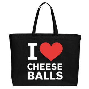 I Love Cheese Balls Funny Foodie Funny Cheese Ball Lover Cotton Canvas Jumbo Tote