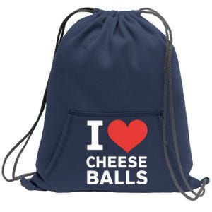 I Love Cheese Balls Funny Foodie Funny Cheese Ball Lover Sweatshirt Cinch Pack Bag