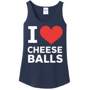 I Love Cheese Balls Funny Foodie Funny Cheese Ball Lover Ladies Essential Tank