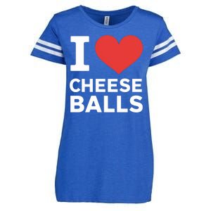 I Love Cheese Balls Funny Foodie Funny Cheese Ball Lover Enza Ladies Jersey Football T-Shirt