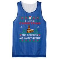 I Like Christmas Bourbon And Maybe 3 People Funny Xmas Party Cool Gift Mesh Reversible Basketball Jersey Tank