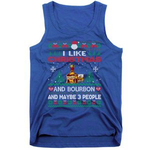 I Like Christmas Bourbon And Maybe 3 People Funny Xmas Party Cool Gift Tank Top