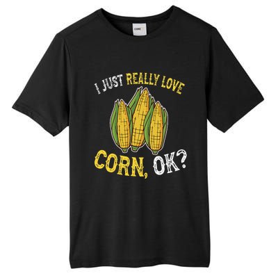 I Love Corn OK Cute And Funny Corn On The Cob Tall Fusion ChromaSoft Performance T-Shirt