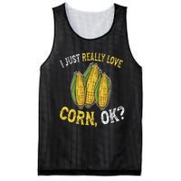 I Love Corn OK Cute And Funny Corn On The Cob Mesh Reversible Basketball Jersey Tank