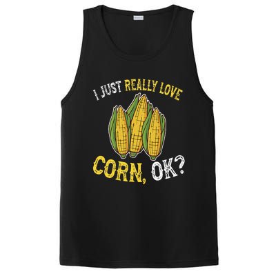 I Love Corn OK Cute And Funny Corn On The Cob PosiCharge Competitor Tank