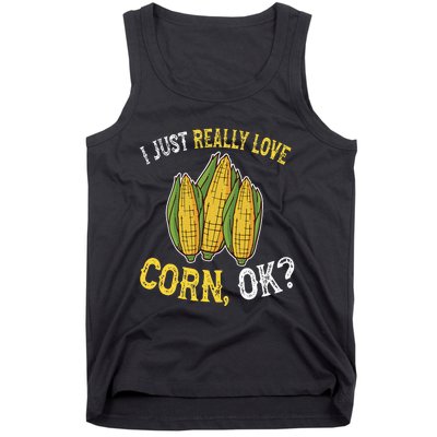 I Love Corn OK Cute And Funny Corn On The Cob Tank Top