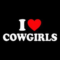 I Love Cowgirls I Heart Cowgirls Button