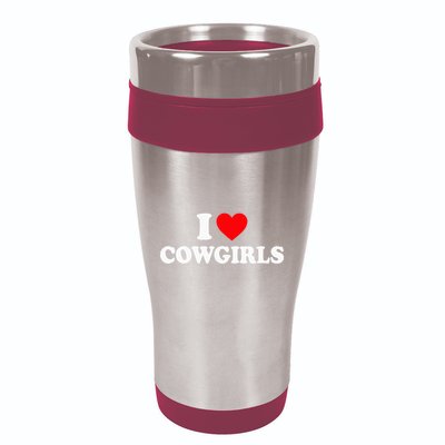 I Love Cowgirls I Heart Cowgirls 16oz Travel Tumbler