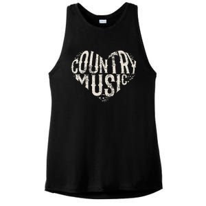 I Love Country Design Country Music Lover Gift Idea Ladies PosiCharge Tri-Blend Wicking Tank