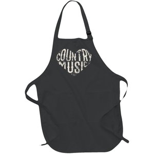 I Love Country Design Country Music Lover Gift Idea Full-Length Apron With Pockets