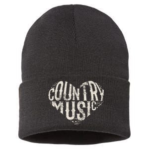 I Love Country Design Country Music Lover Gift Idea Sustainable Knit Beanie