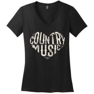 I Love Country Design Country Music Lover Gift Idea Women's V-Neck T-Shirt