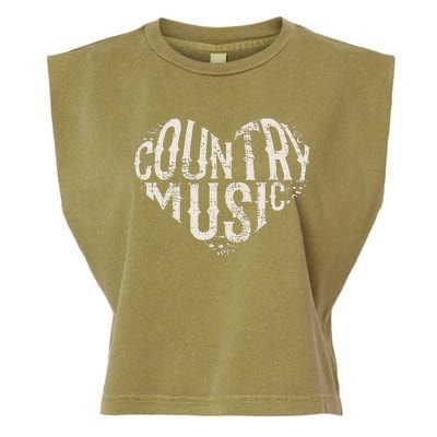 I Love Country Design Country Music Lover Gift Idea Garment-Dyed Women's Muscle Tee