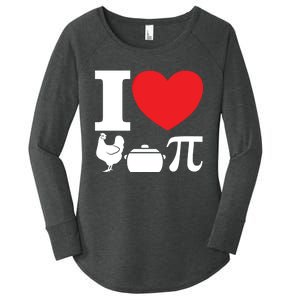 I Love Chicken Pot Pi Pie Day Math Great Gift Women's Perfect Tri Tunic Long Sleeve Shirt