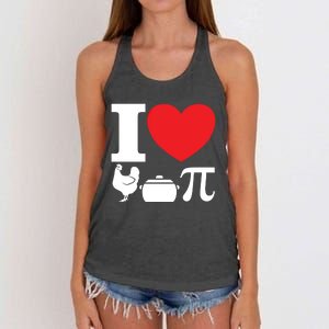 I Love Chicken Pot Pi Pie Day Math Great Gift Women's Knotted Racerback Tank