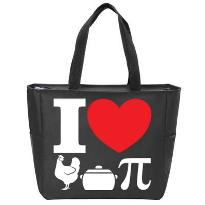 I Love Chicken Pot Pi Pie Day Math Great Gift Zip Tote Bag