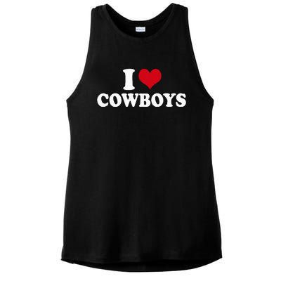 I Love Cowboys Ladies PosiCharge Tri-Blend Wicking Tank