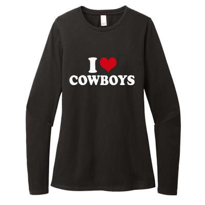 I Love Cowboys Womens CVC Long Sleeve Shirt