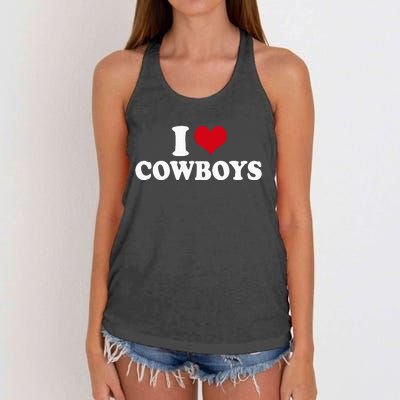 I Love Cowboys Women's Knotted Racerback Tank