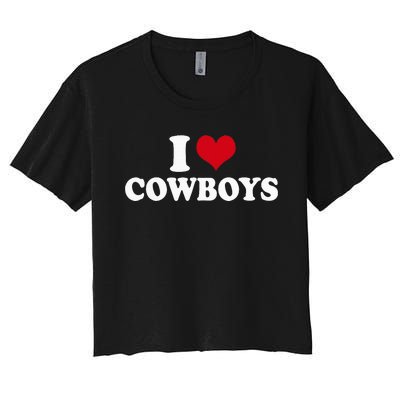 I Love Cowboys Women's Crop Top Tee