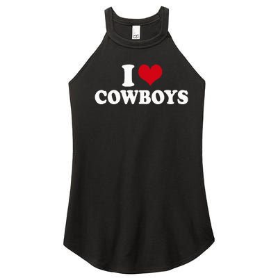 I Love Cowboys Women’s Perfect Tri Rocker Tank