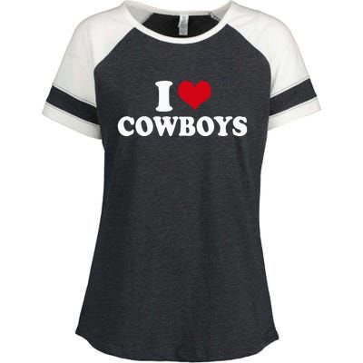 I Love Cowboys Enza Ladies Jersey Colorblock Tee