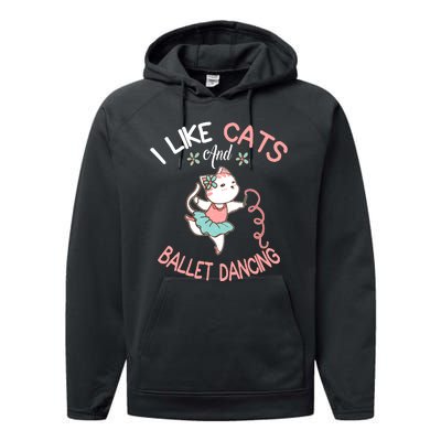 I Like Cats And Ballet Dancing Performance Fleece Hoodie