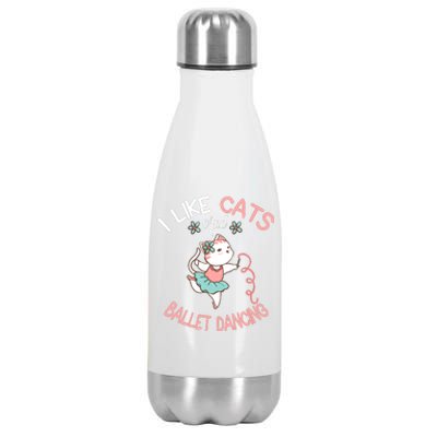 I Like Cats And Ballet Dancing Stainless Steel Insulated Water Bottle