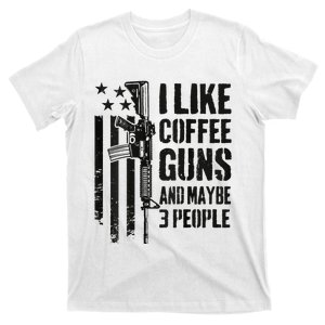 I Like Coffee Guns & Maybe 3 People AR15 Camo Gun T-Shirt