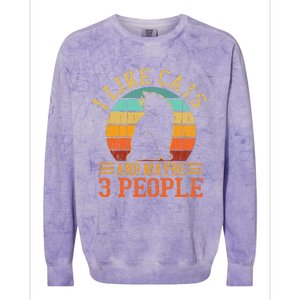 I Like Cats And Maybe 3 People Cat Funny Father's Day Colorblast Crewneck Sweatshirt