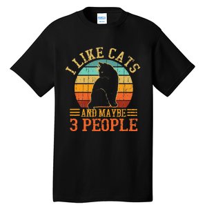 I Like Cats And Maybe 3 People Cat Funny Father's Day Tall T-Shirt