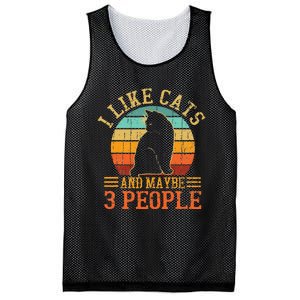 I Like Cats And Maybe 3 People Cat Funny Father's Day Mesh Reversible Basketball Jersey Tank