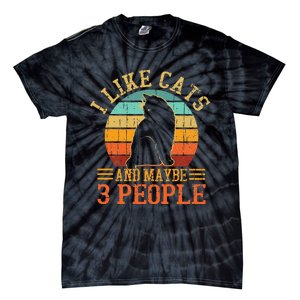 I Like Cats And Maybe 3 People Cat Funny Father's Day Tie-Dye T-Shirt