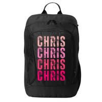 I Love Chris First Name Chris Vintage City Backpack