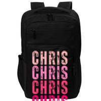 I Love Chris First Name Chris Vintage Impact Tech Backpack